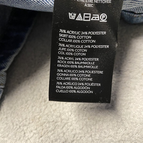 Pilcro Anthropologie Denim Sweater Shirt Dress Medium Blue Snap Button Academia - Picture 8 of 8